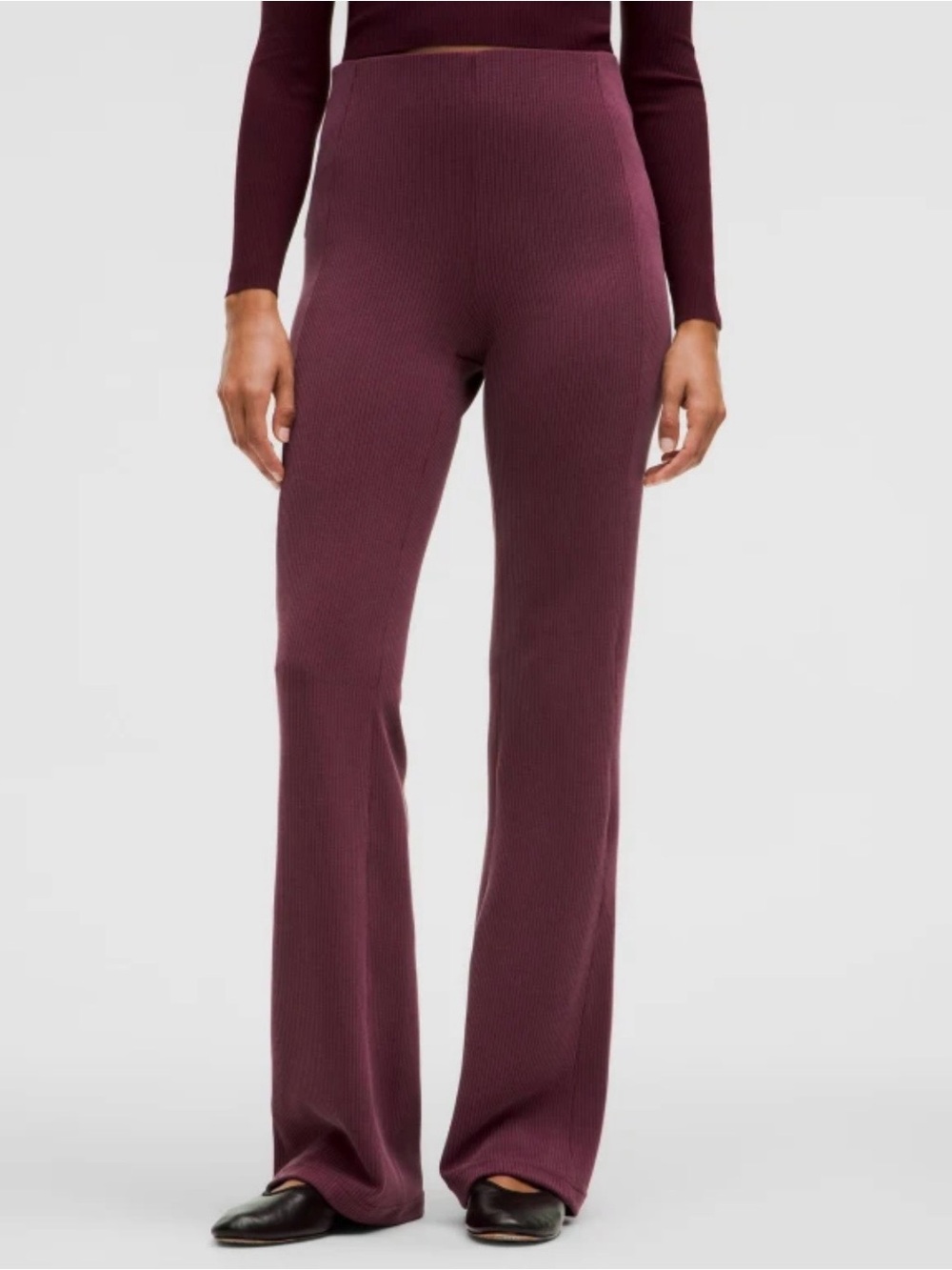 Lululemon Ribbed Softstreme Flare Pants - 6 - Garnet